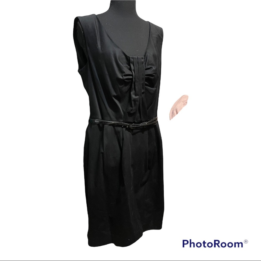 Worthington black dress with Patent leather belt